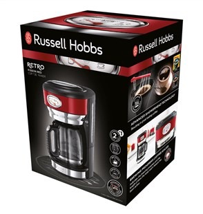 Russell Hobbs Retro Ribbon Cafetera Espresso 15 Bares Roja