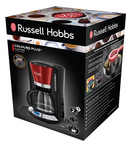 Cafetera de goteo Russell Hobbs Colours Plus Flame Red 15 tazas 24031-56, Pequeño Electrodoméstico