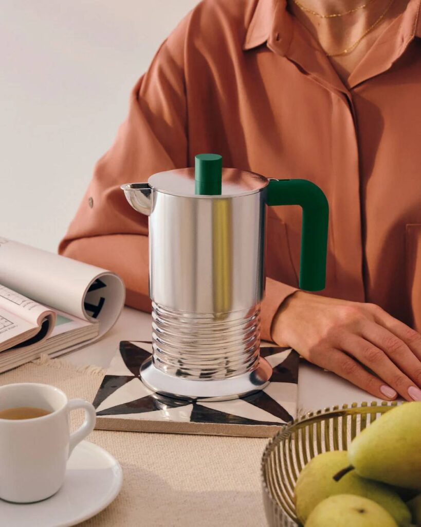 Cafetera Vite de Alessi verde