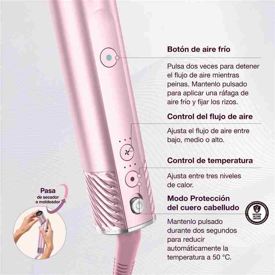 HD850EUPK MOLDEADOR Y SECADOR DE PELO SHARK FLEXSTYLE ION CURL ROSA | SHARK - Imagen 11
